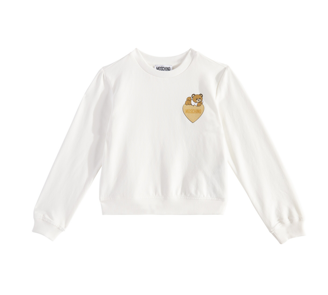 Moschino Cream with Small Heart Logo Sweatshirt