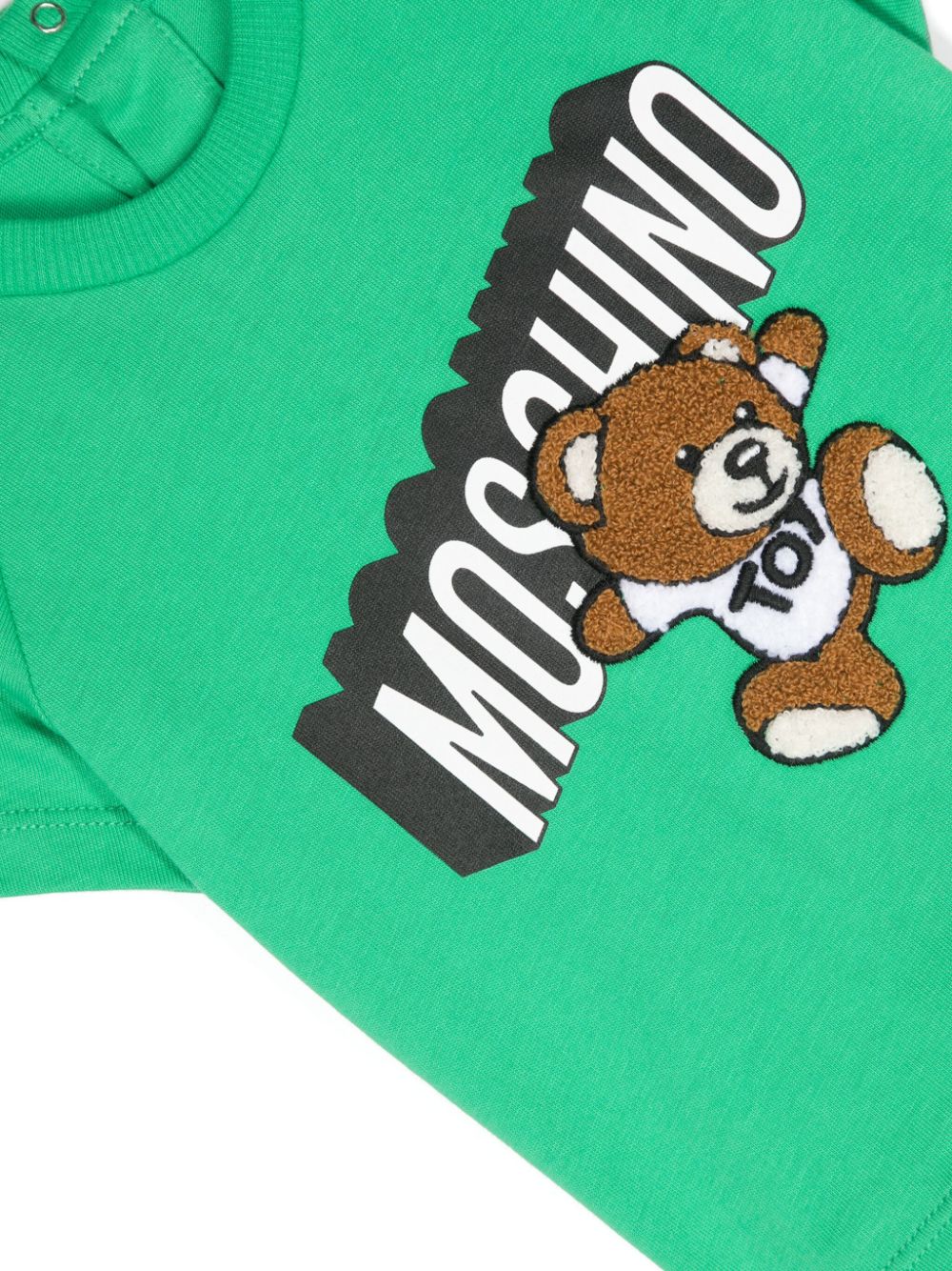 Moschino Green Bear Logo Tee Shirt