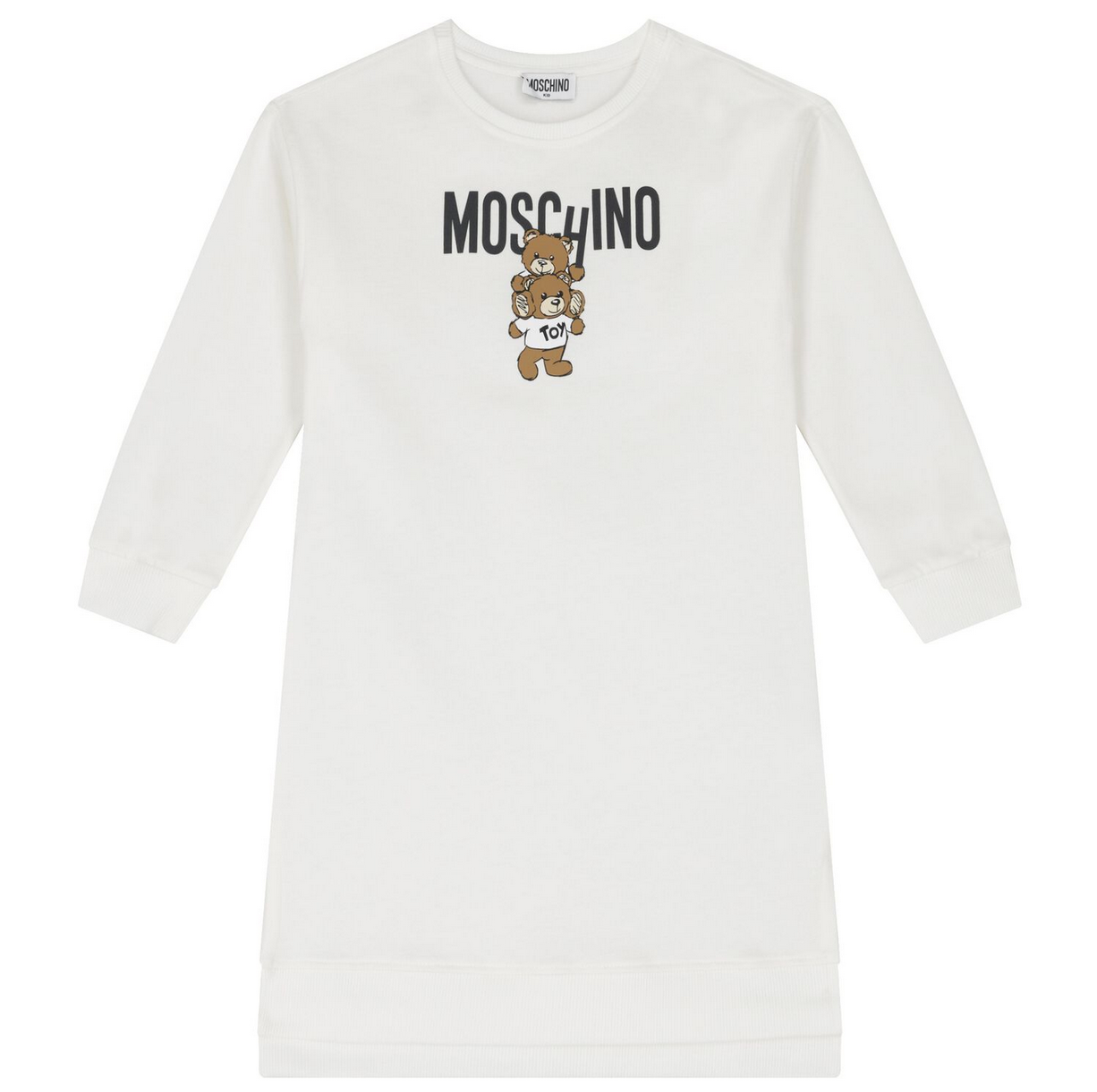 Moschino Ivory with Two Bear Logo Dress