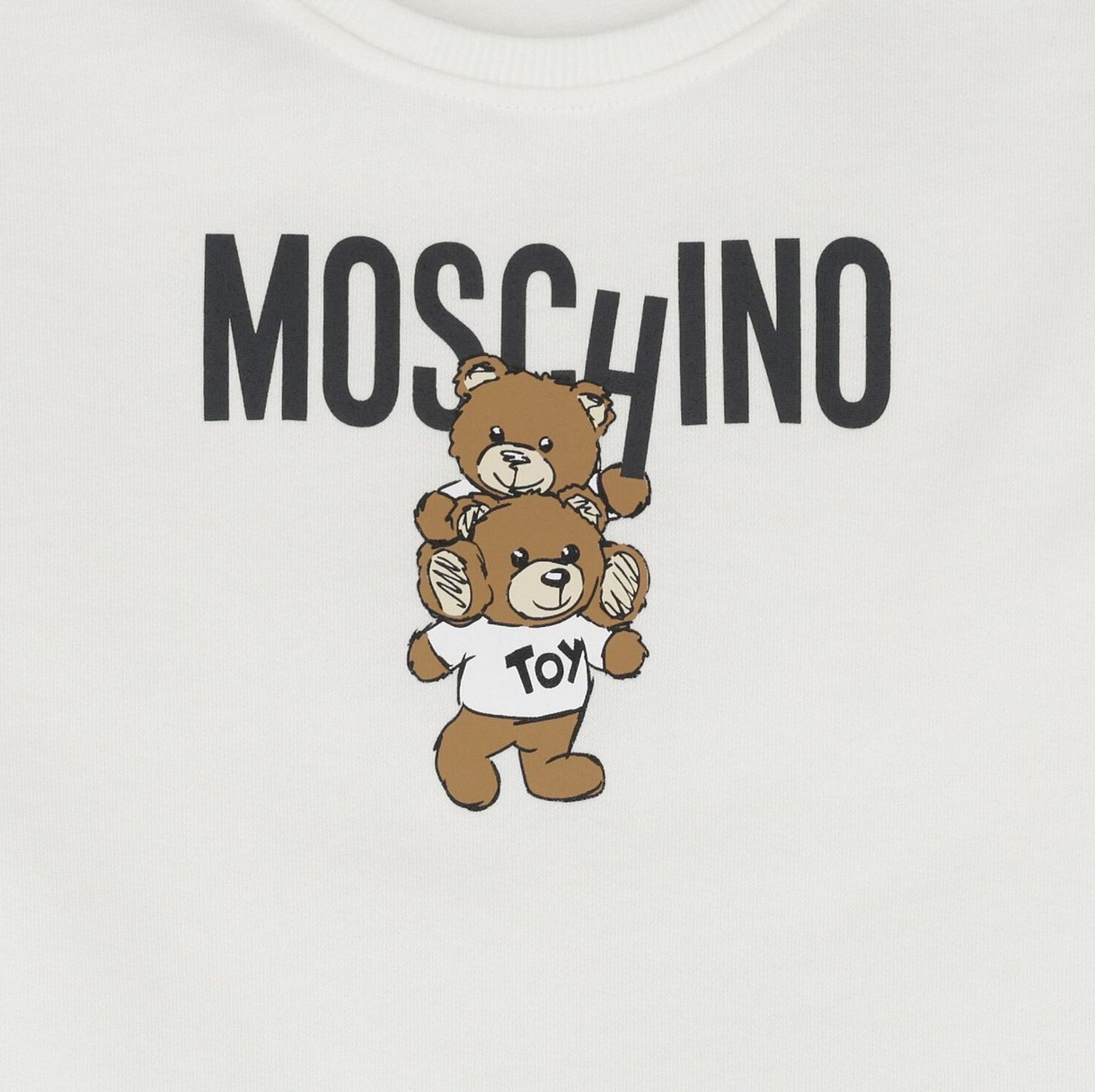 Moschino Ivory with Two Bear Logo Dress