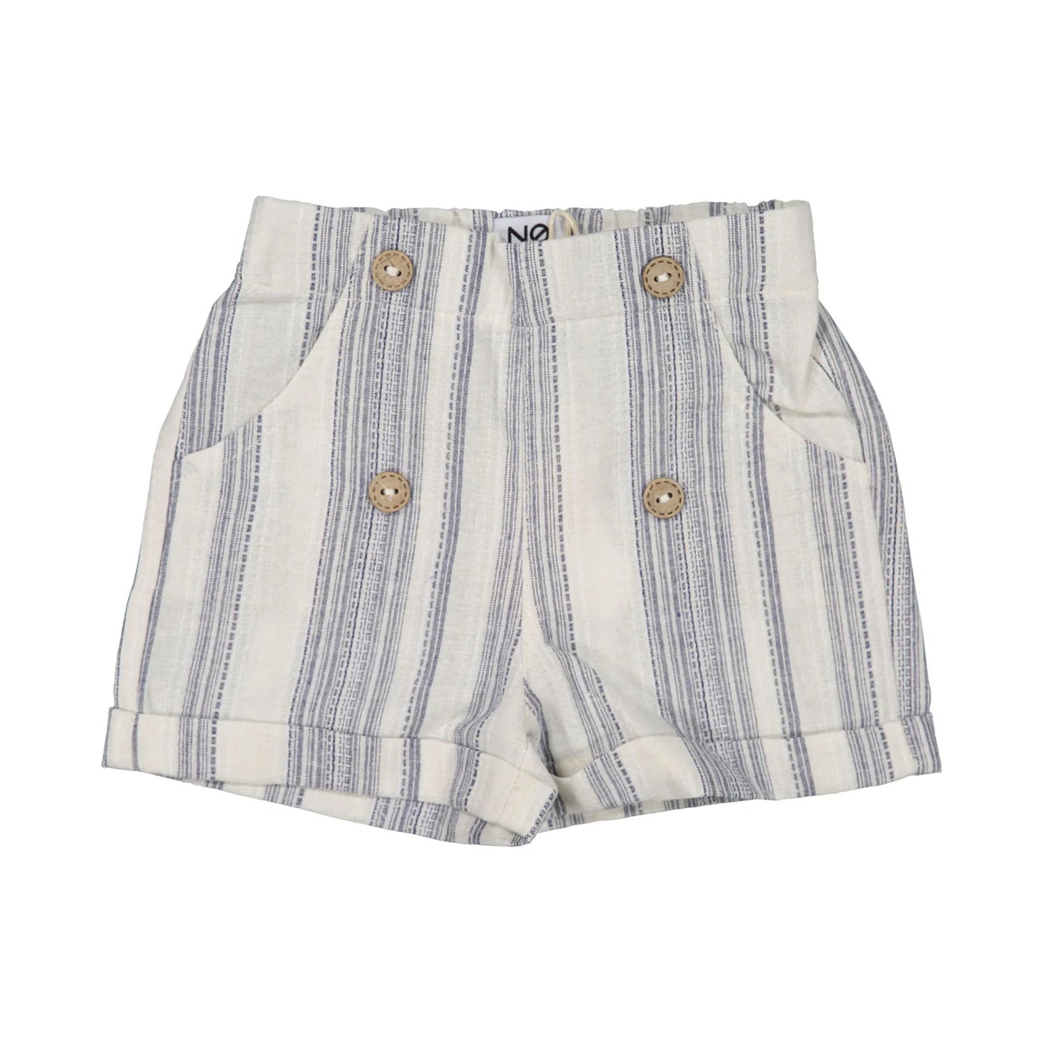 Noma Navy Striped Button Detail Shorts