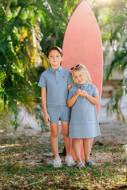 Duet Girls Signature Denim Collared Dress