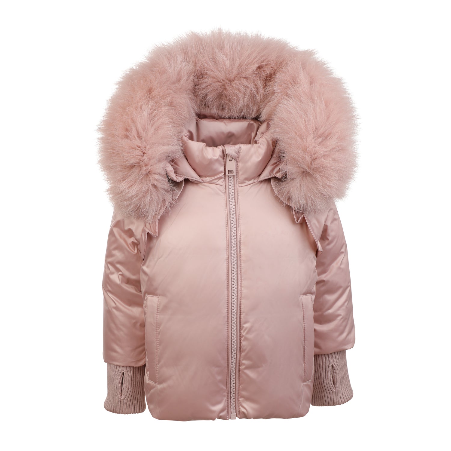 Pramie Pink with Pink Fur Ruffle Coat