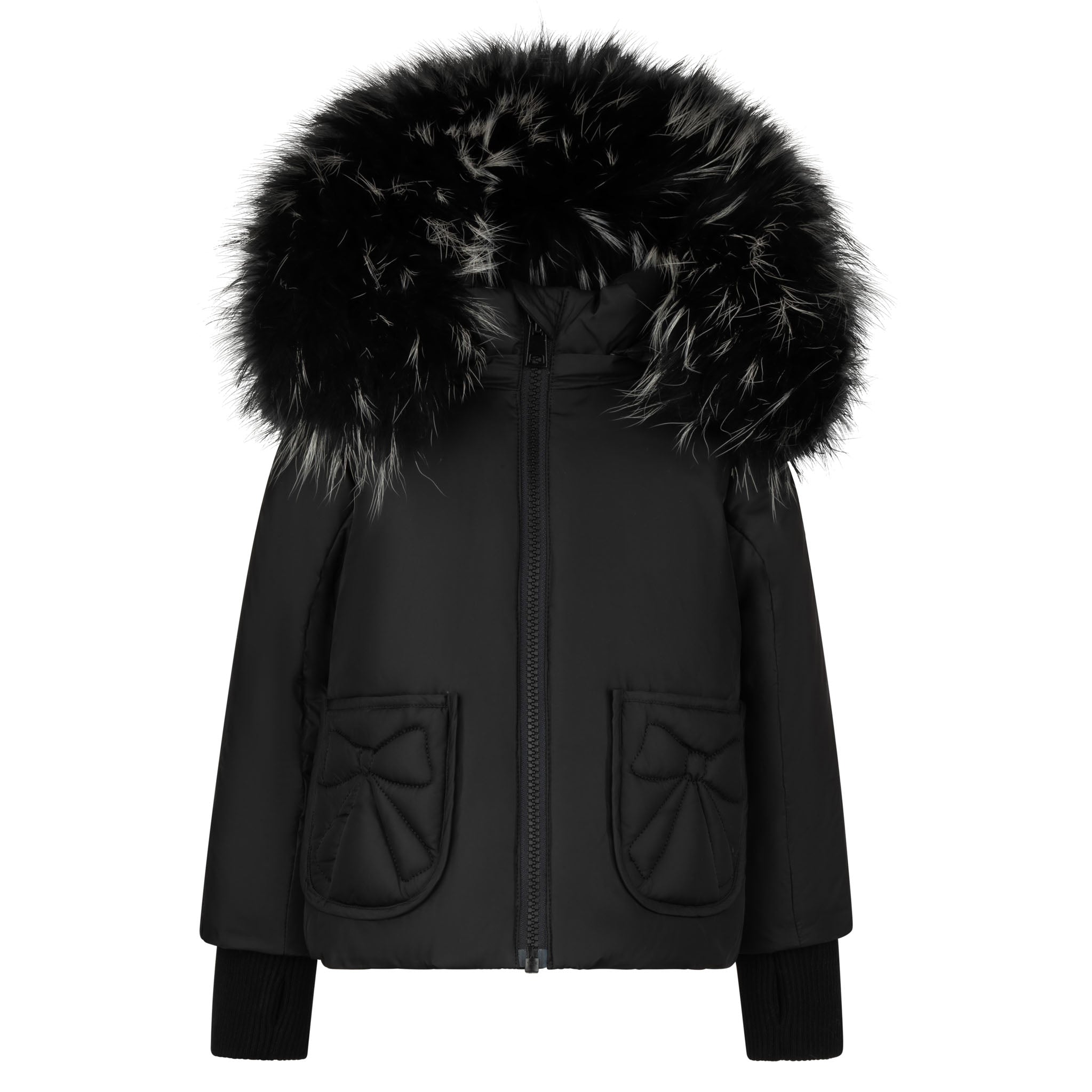 Pramie Little Girls Jacket Bow Black