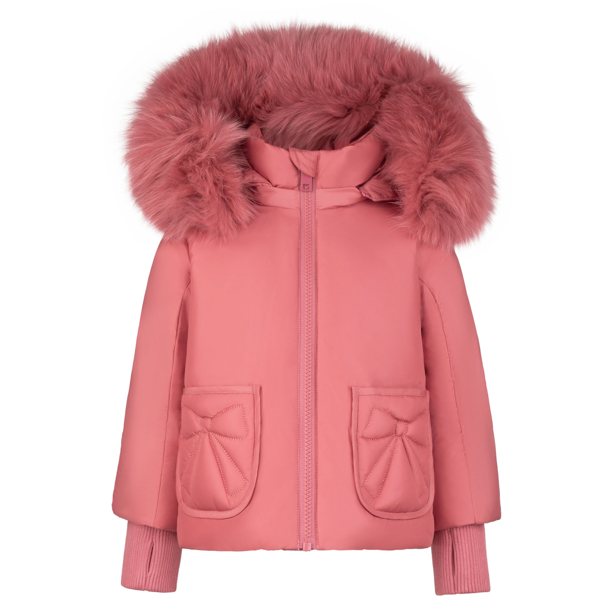 Pramie Little Girls Jacket Bow Rose