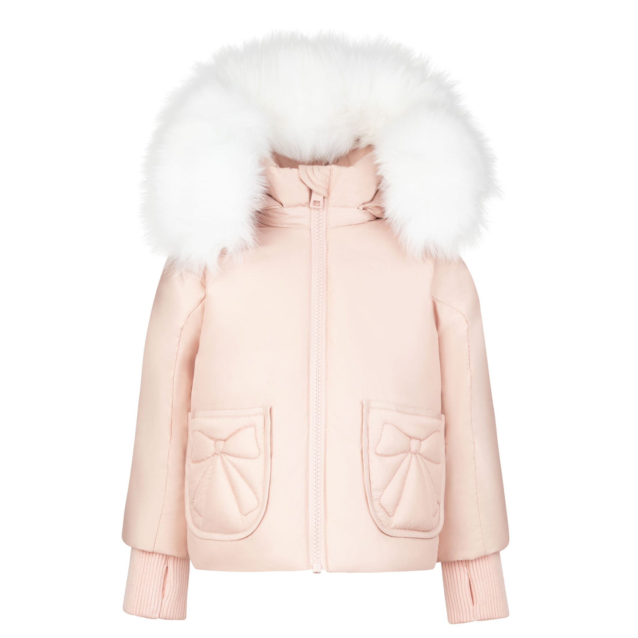 Pramie Little Girls Jacket Bow Mauve