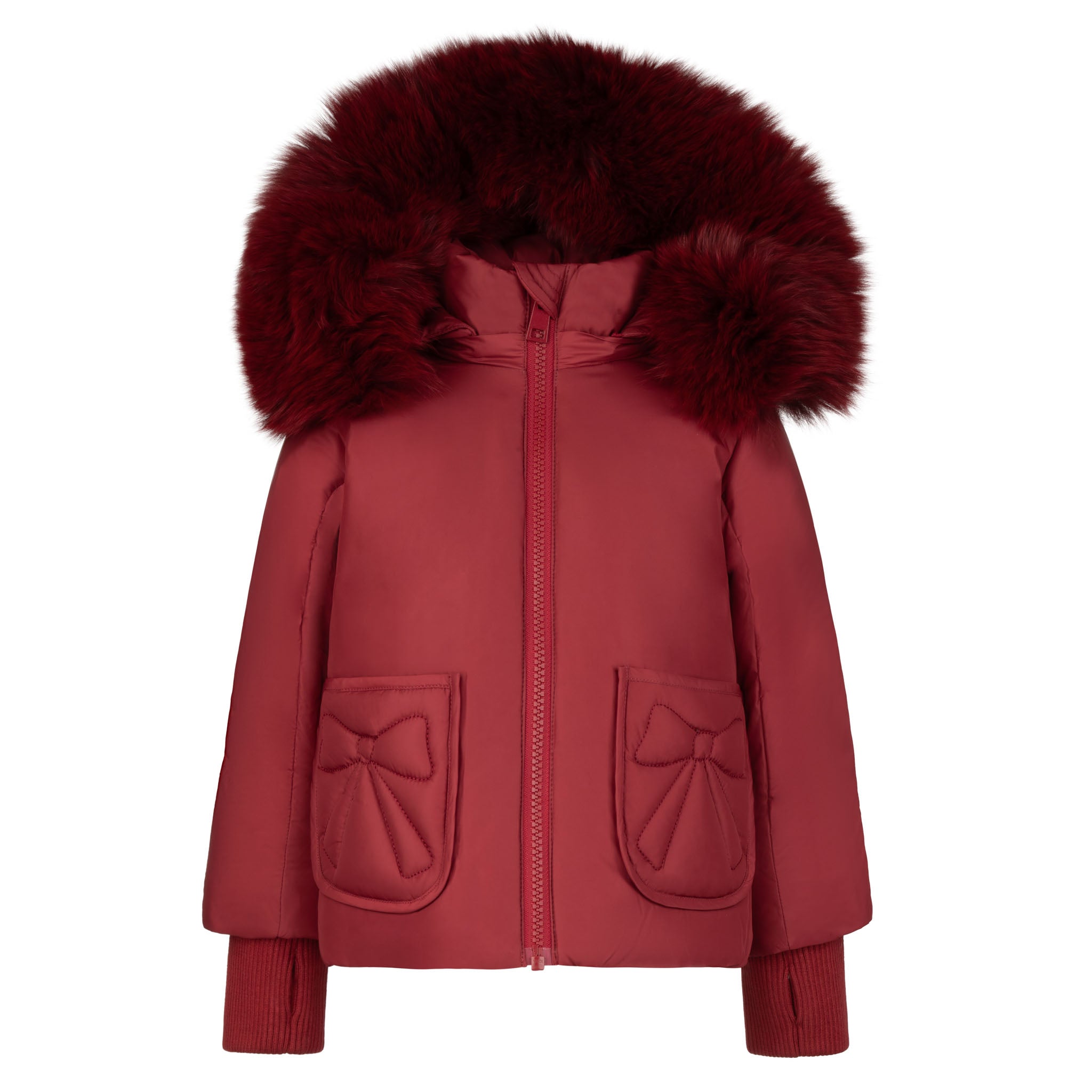 Pramie Little Girls Jacket Bow Red