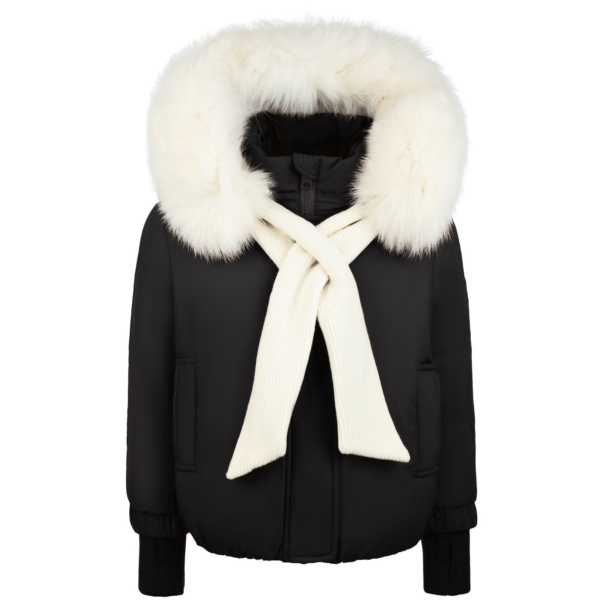 Pramie Girls Shawl Jacket Black Ivory