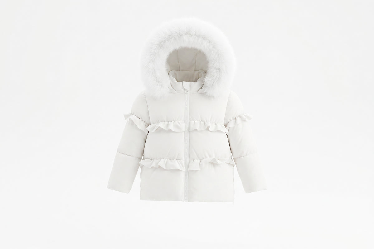 Pramie Baby Ruffle Ivory Coat