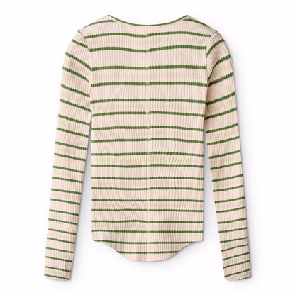 Molo Cloud Green Stripe T-shirt Long Sleeve