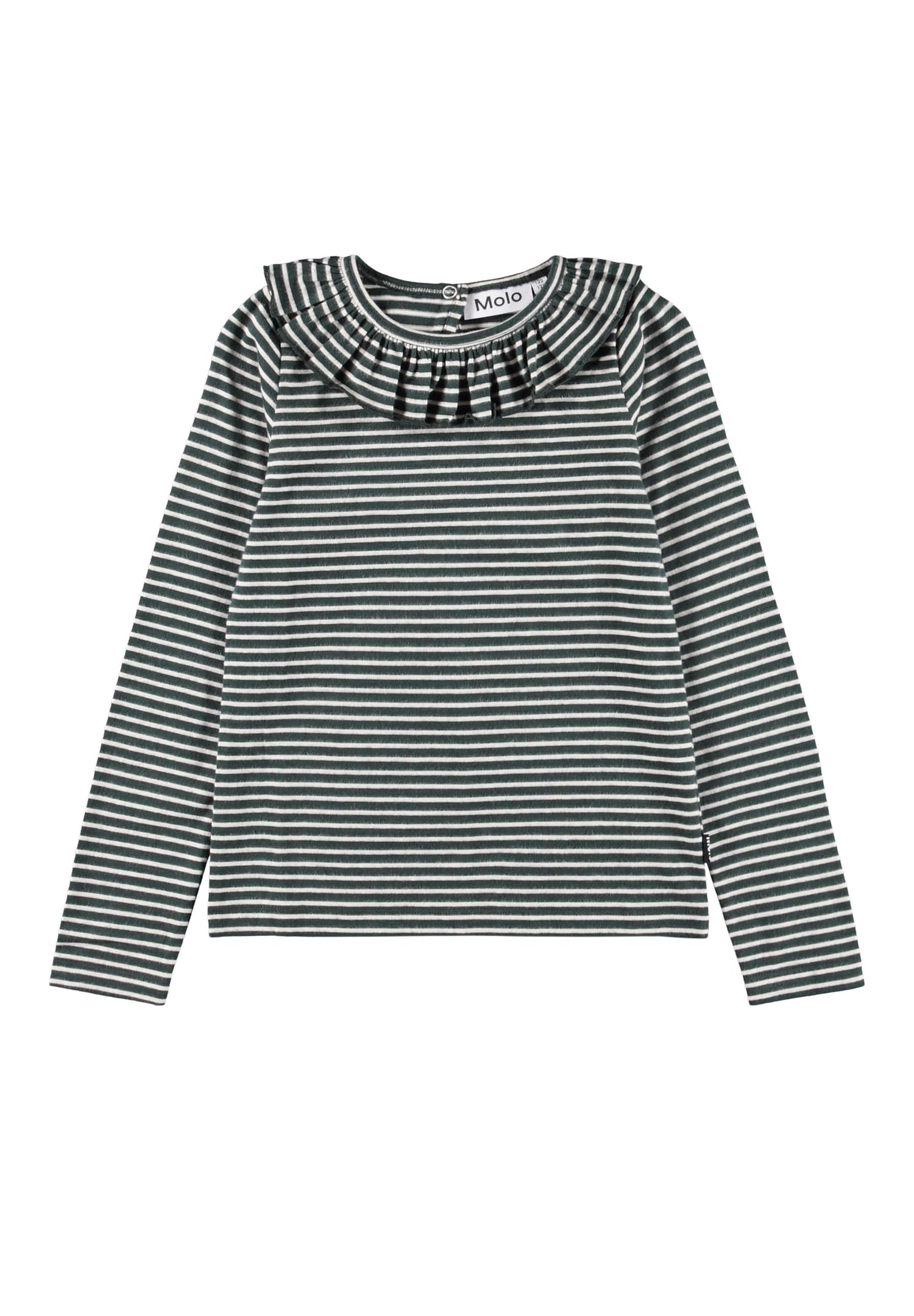 Molo Girls Rica Taxus Pearled Stripe Long Sleeve T-Shirt