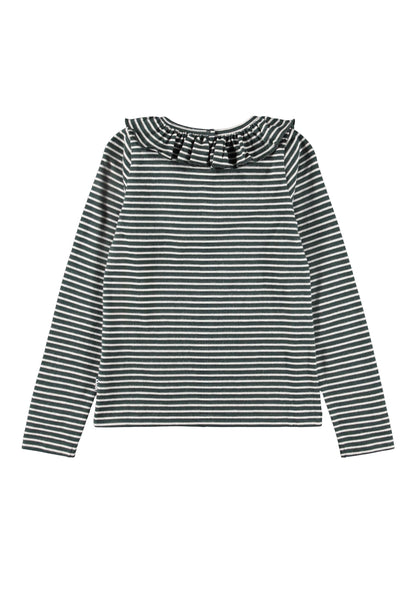 Molo Girls Rica Taxus Pearled Stripe Long Sleeve T-Shirt