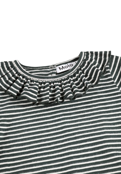 Molo Girls Rica Taxus Pearled Stripe Long Sleeve T-Shirt