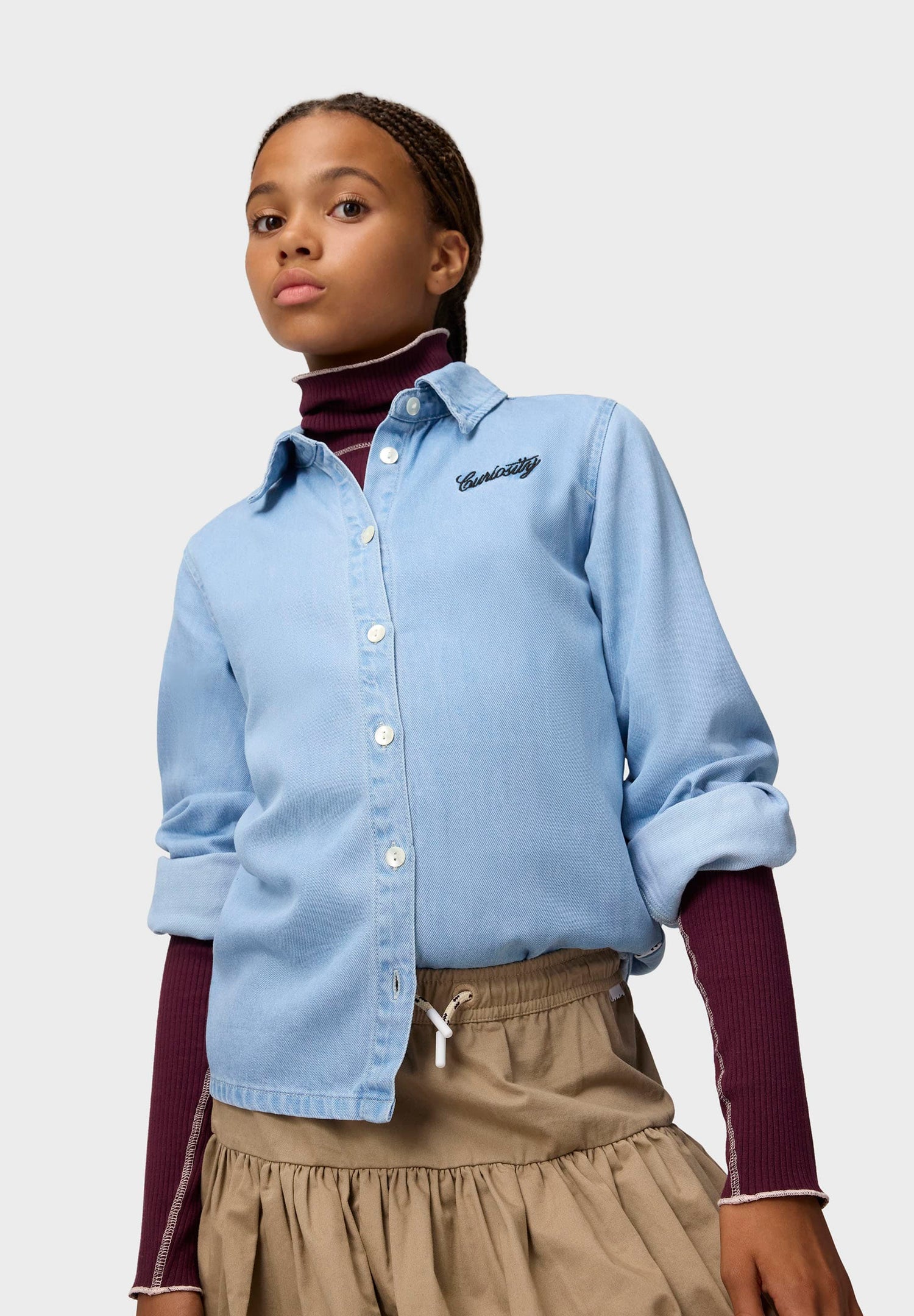 Molo Girls Reba Washed Drapy Long Sleeve Shirt