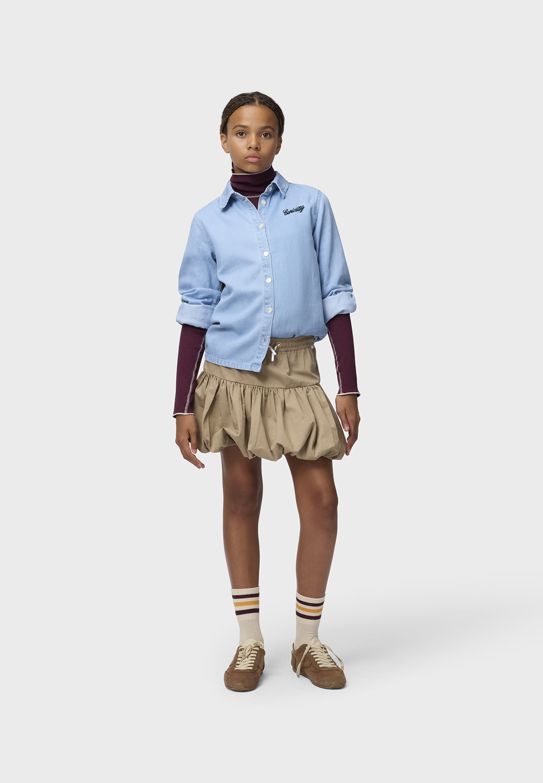 Molo Girls Reba Washed Drapy Long Sleeve Shirt