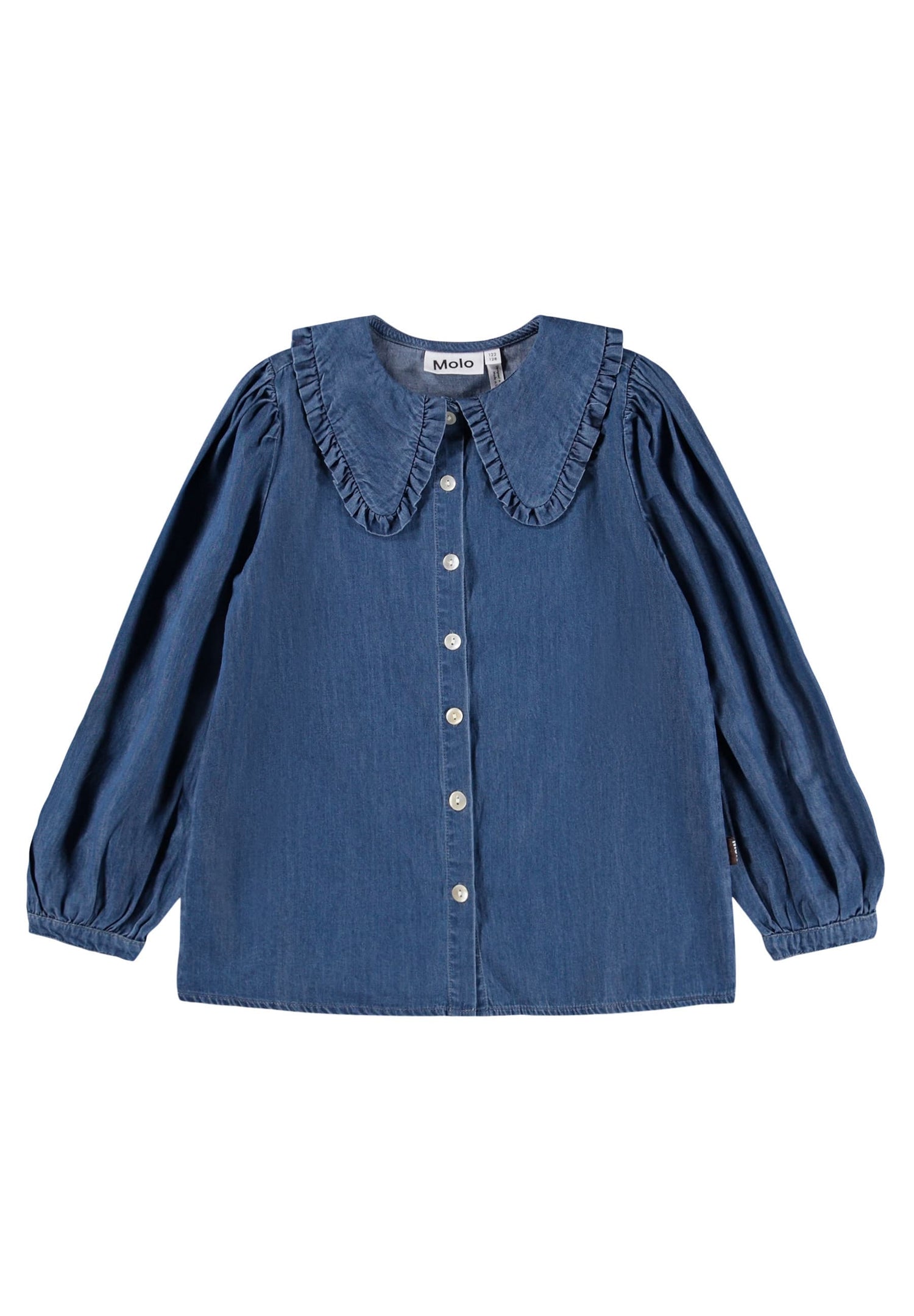 Molo Girls Robbin Mid Blue Wash Long Sleeve Shirt