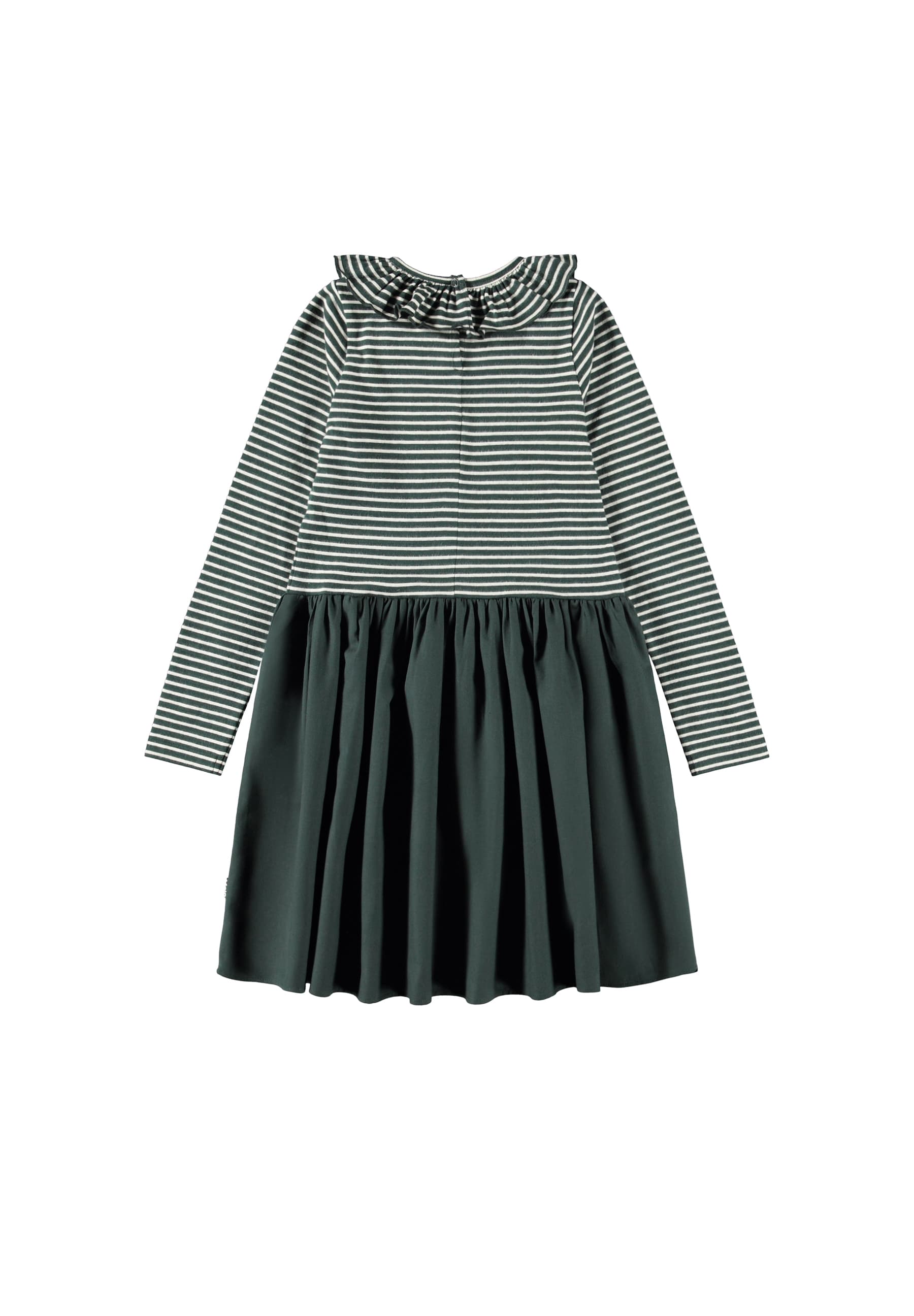 Molo Girls Cybilla Taxus Pearled Stripe Long Sleeve Dress