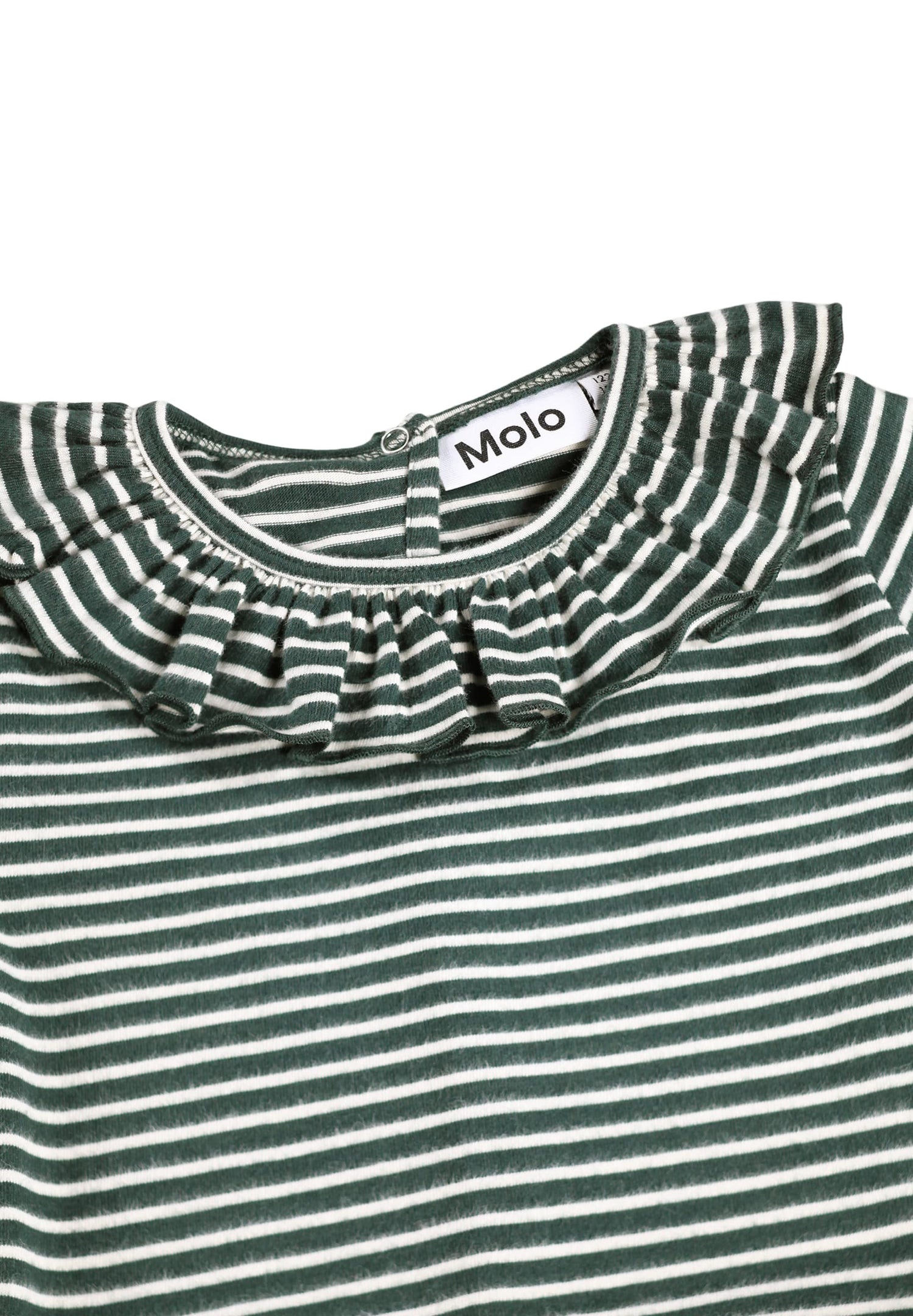 Molo Girls Cybilla Taxus Pearled Stripe Long Sleeve Dress