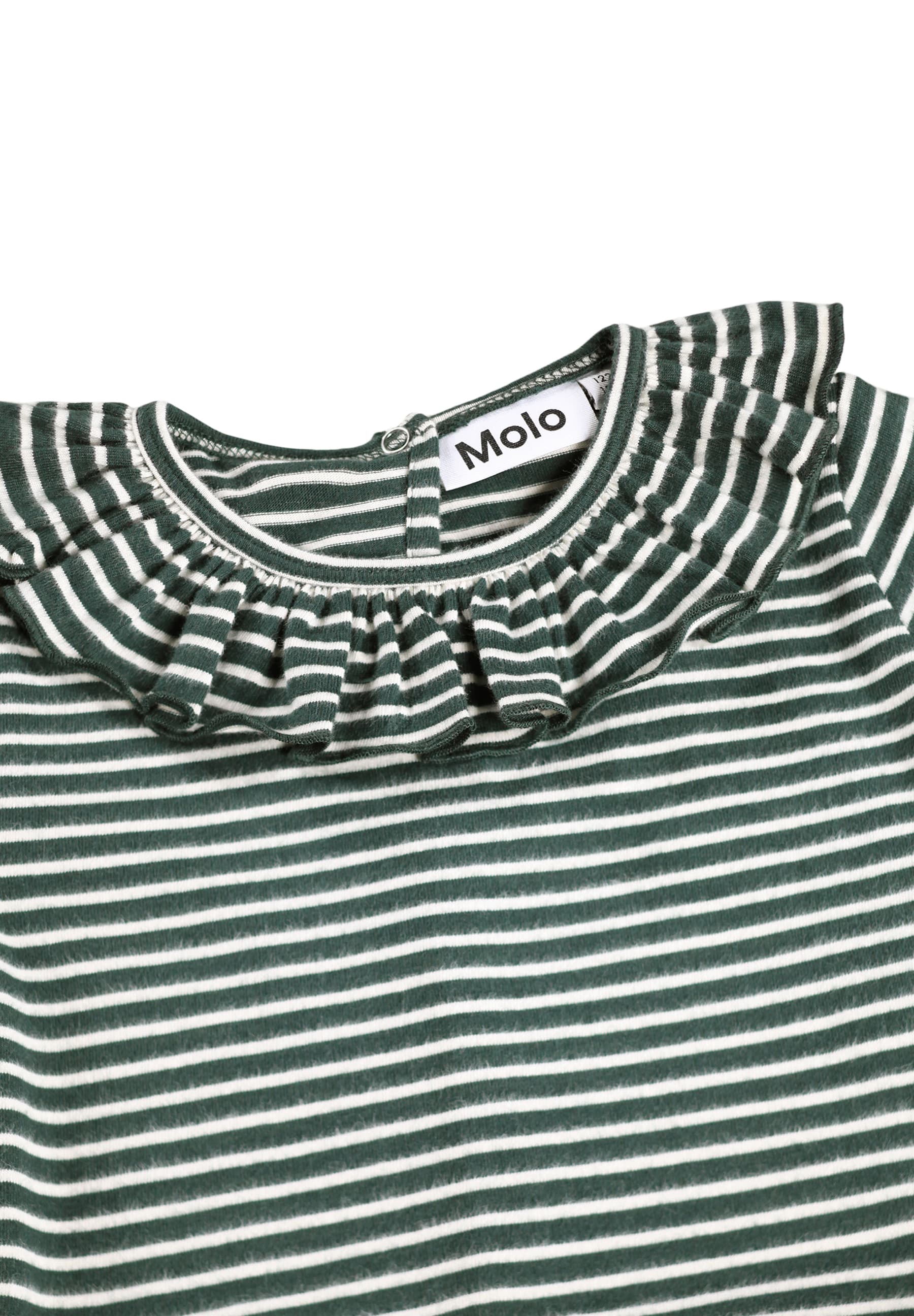 Molo Girls Cybilla Taxus Pearled Stripe Long Sleeve Dress