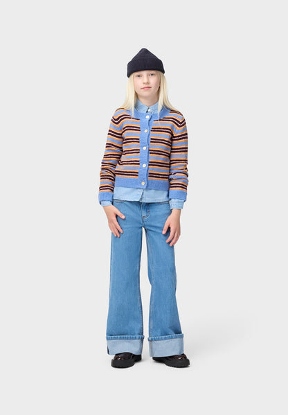 Molo Girls Geraldine Sky Stripe Cardigan