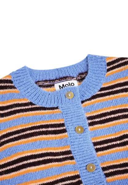 Molo Girls Geraldine Sky Stripe Cardigan