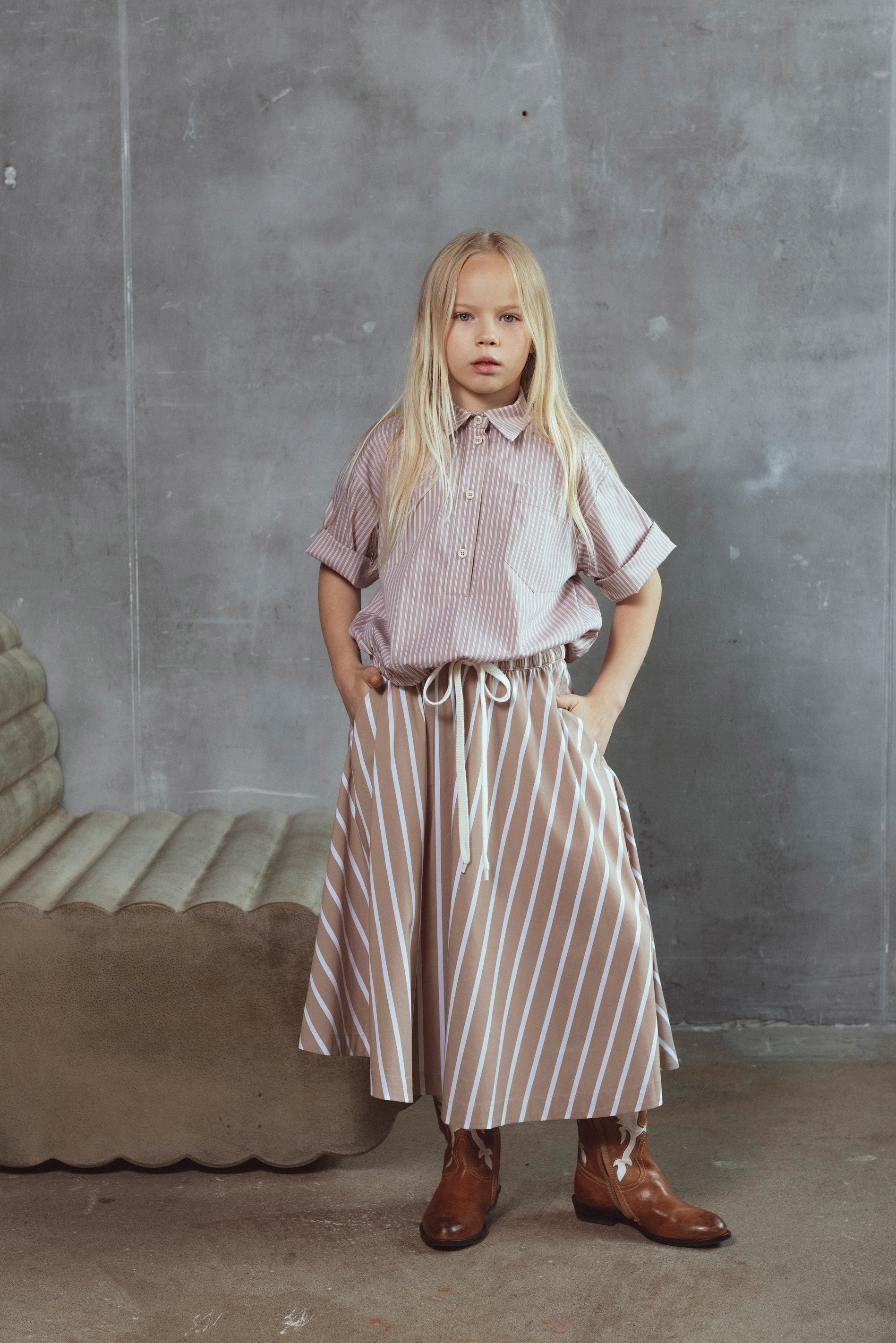 Unlabel Cacao Stripes Luna Skirt