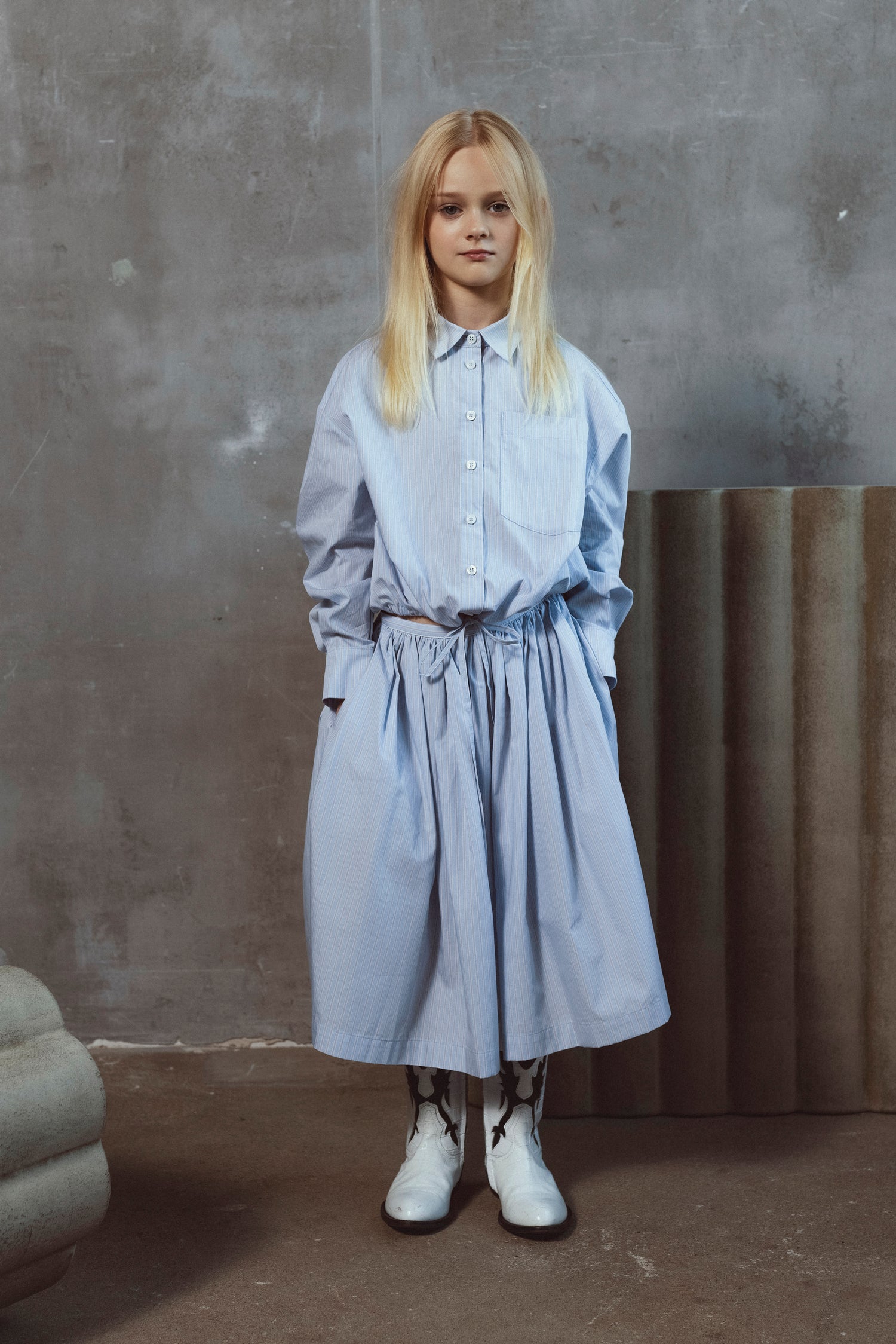 Unlabel Lynn Skirt-Blue/Milk Stripes