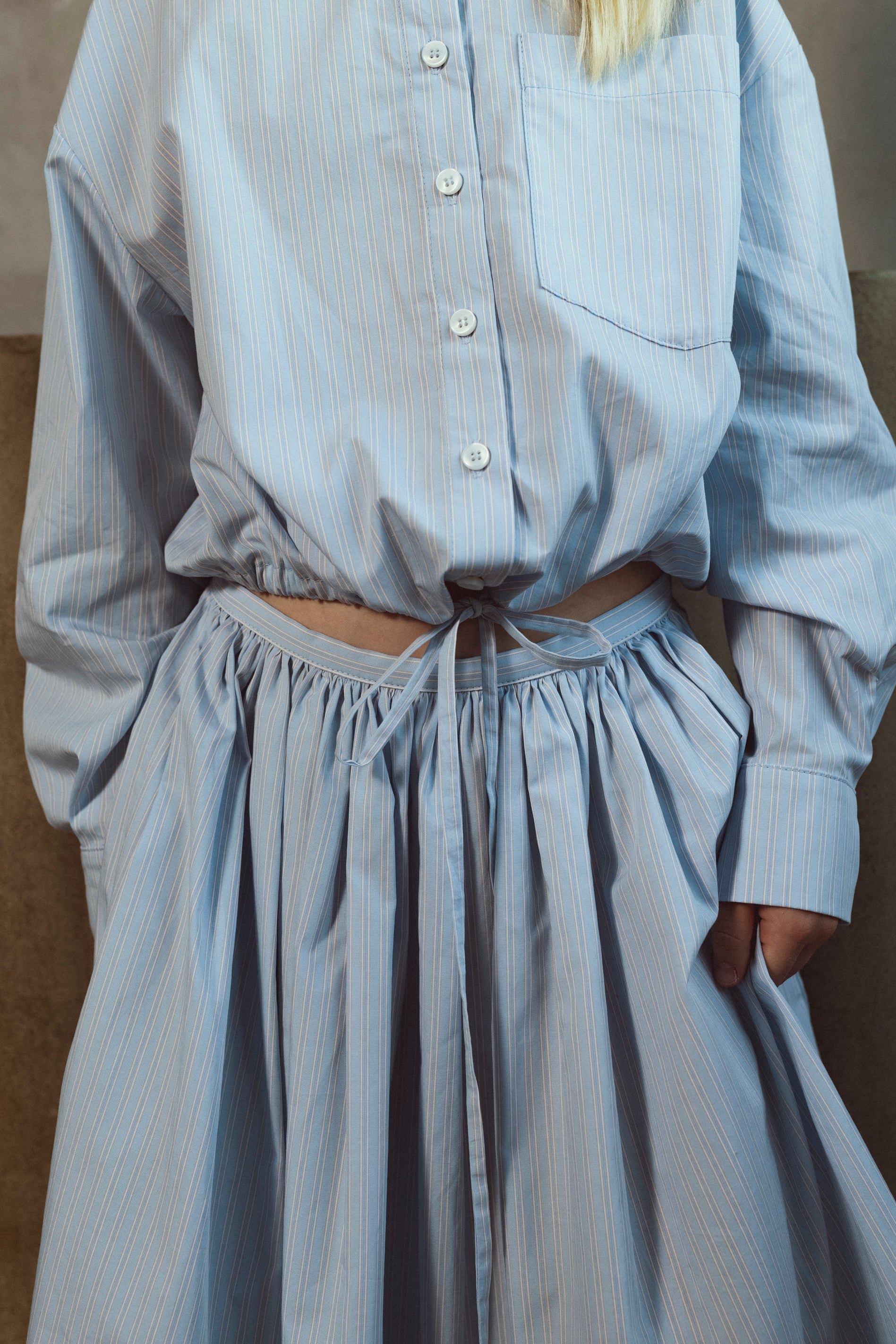 Unlabel Blue Milk Stripes Shirt