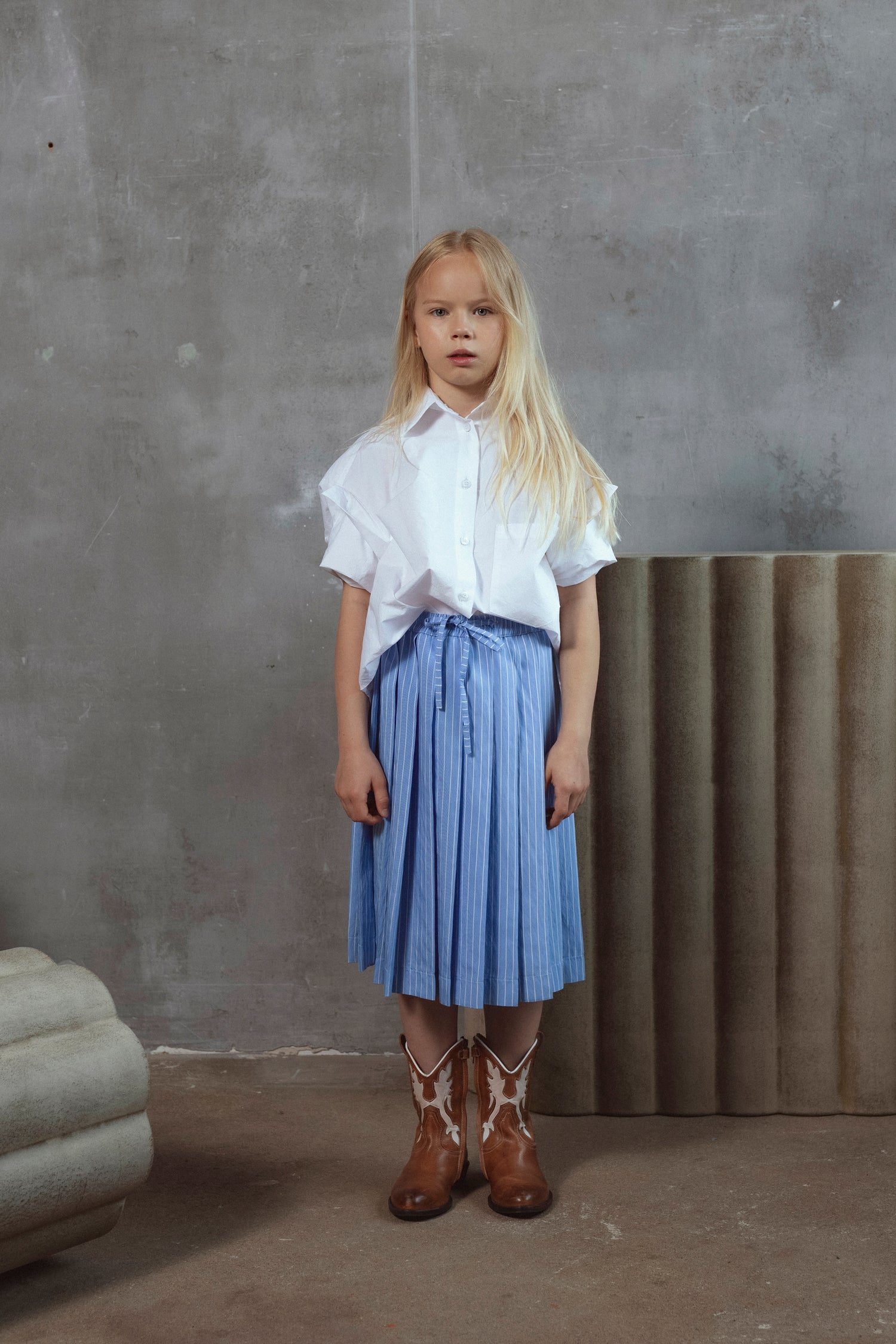 Unlabel Sky Blue Satin Sloane Skirt