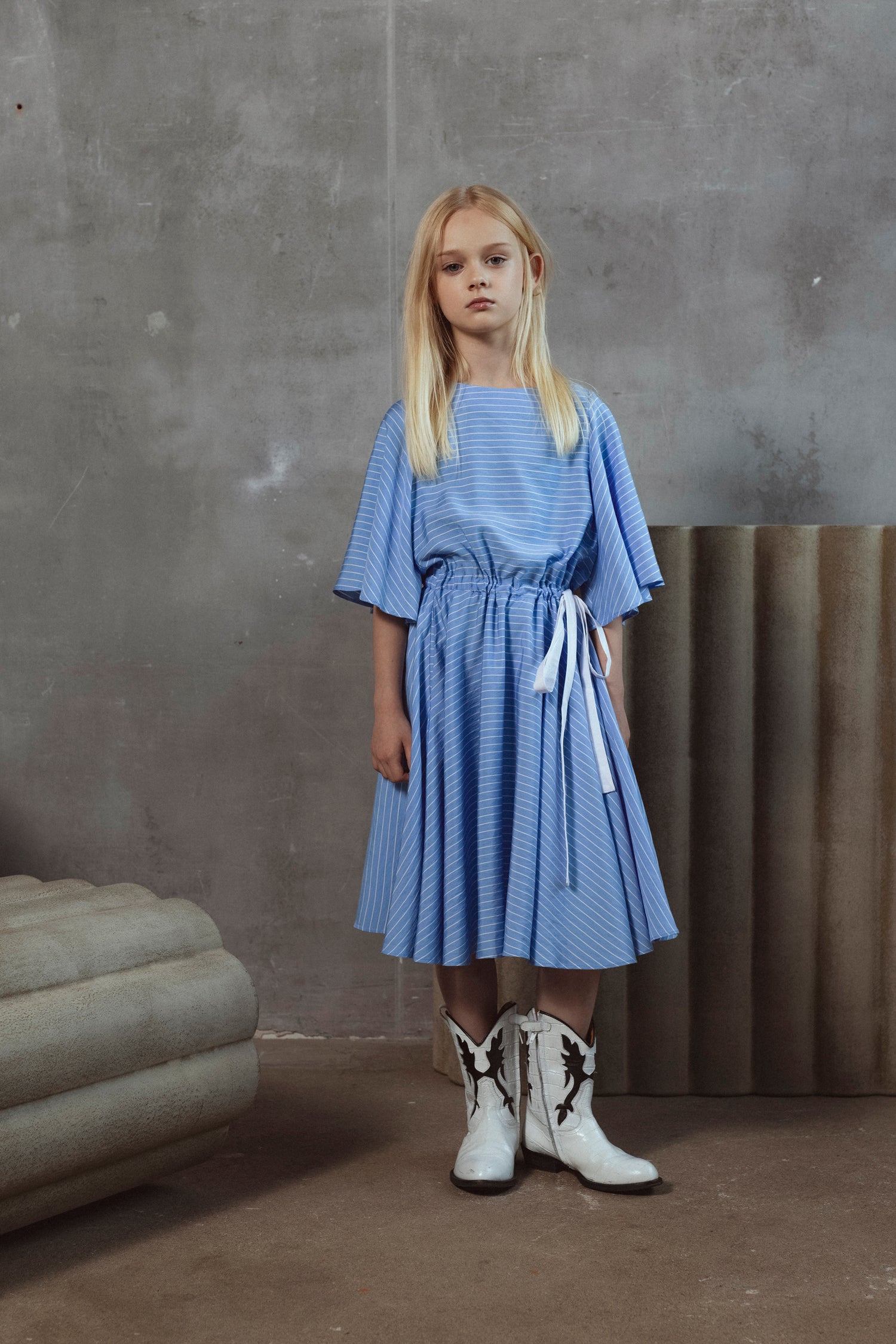 blue label dress Slip Silky Dress in Blue – Basic the label main image 1