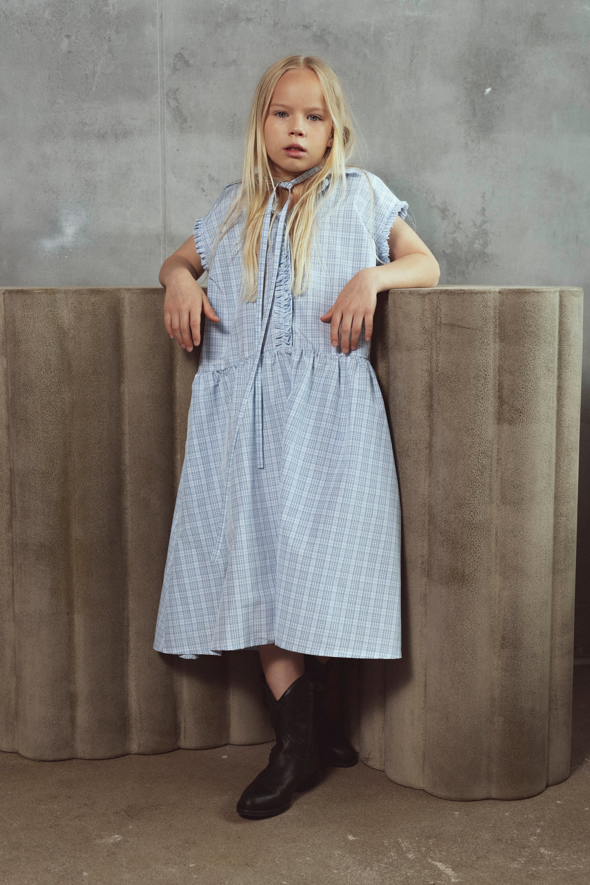 Unlabel Baby Blue Checks Dress