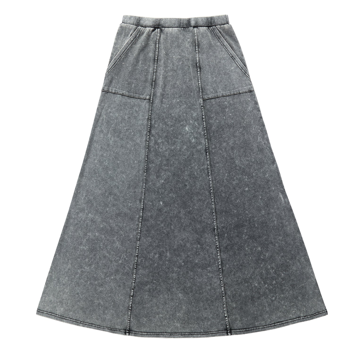 Duet Grey Wash Panel Pocket Skirt