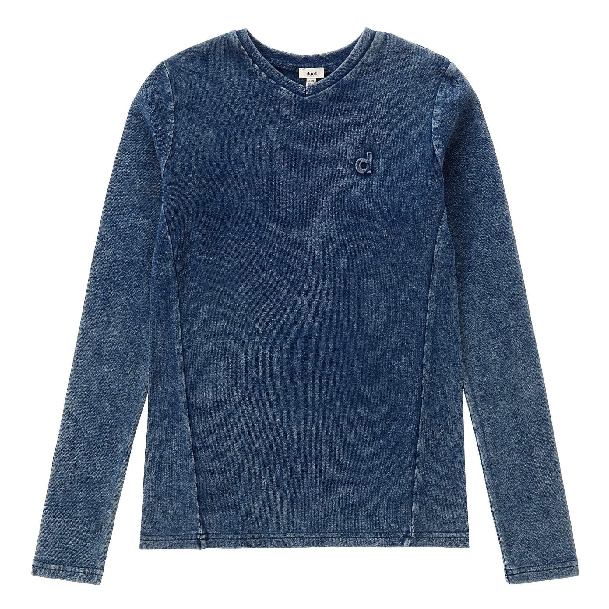 Duet Dark Denim Wash V-neck Tee