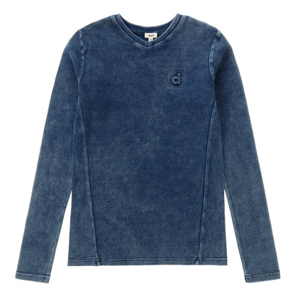 Duet Dark Denim Wash V-neck Tee