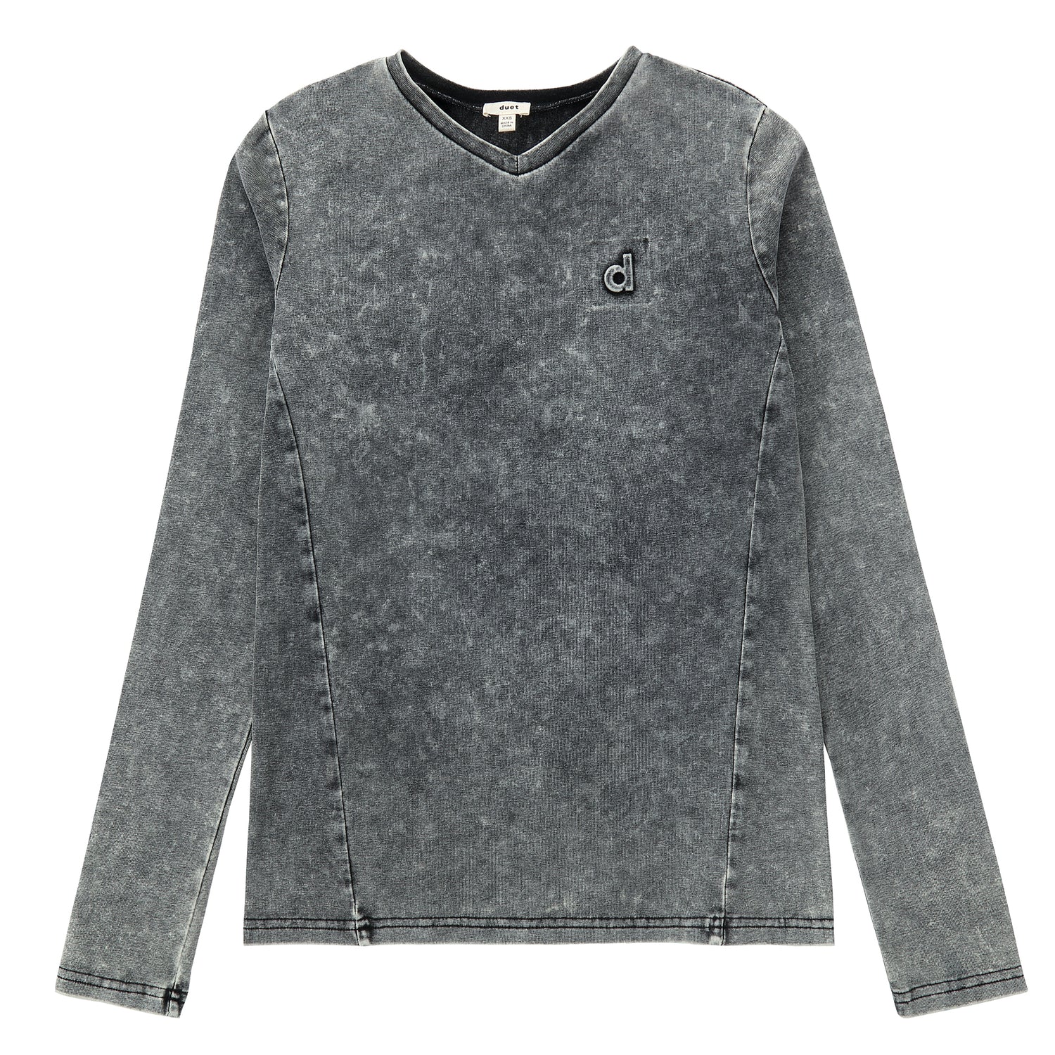 Duet Grey Wash V-neck Tee