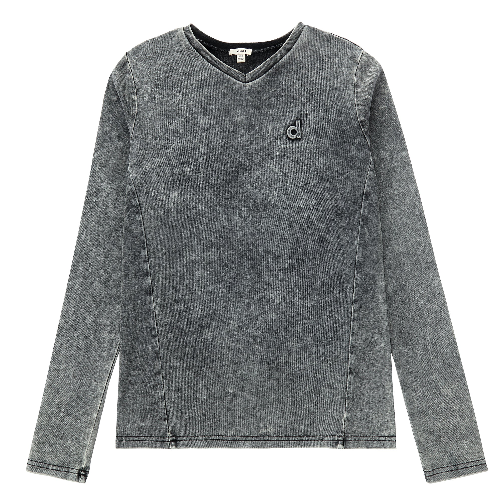 Duet Grey Wash V-neck Tee