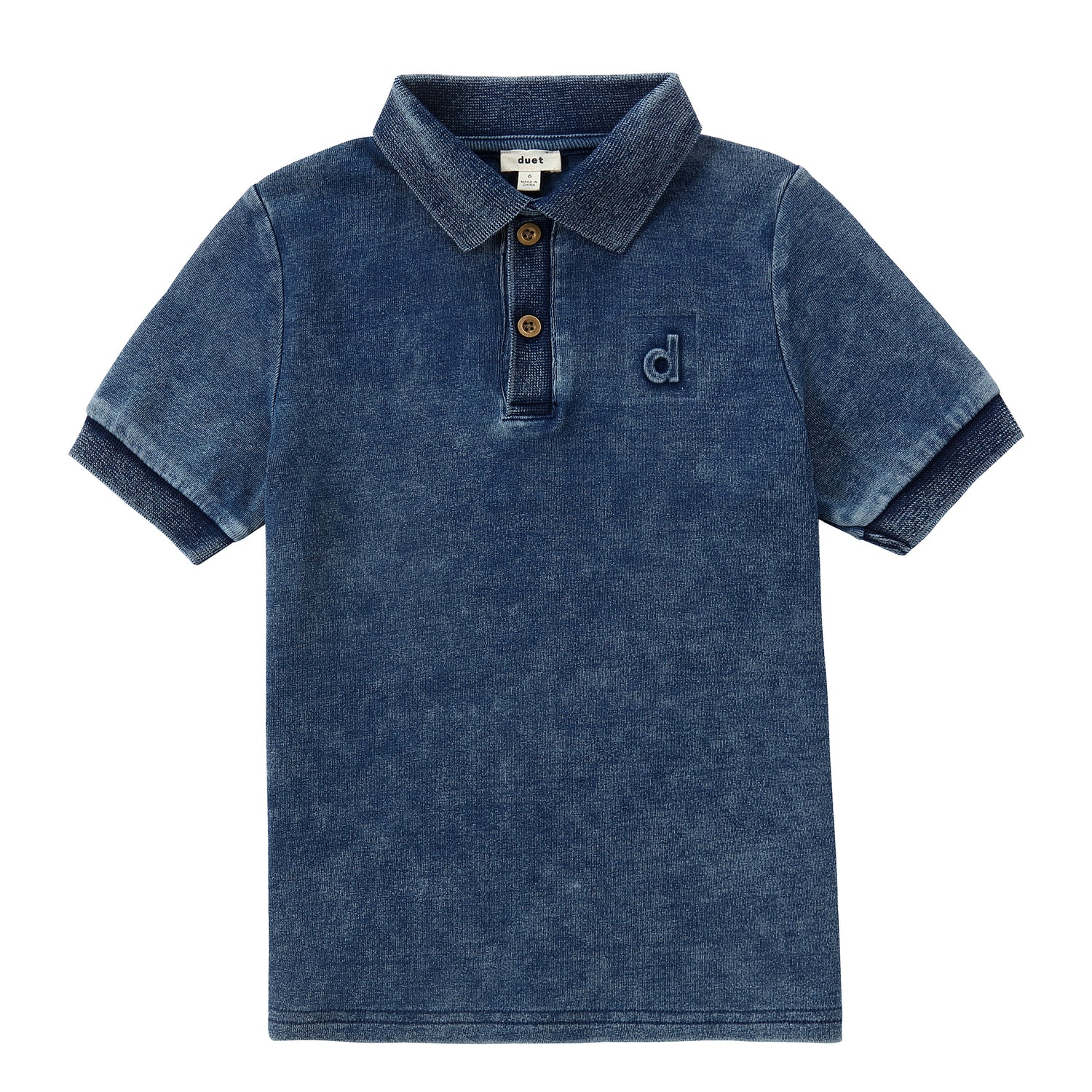 Duet Dark Blue Wash Short Sleeve Polo