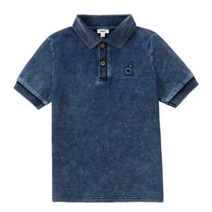 Duet Dark Blue Wash Short Sleeve Polo