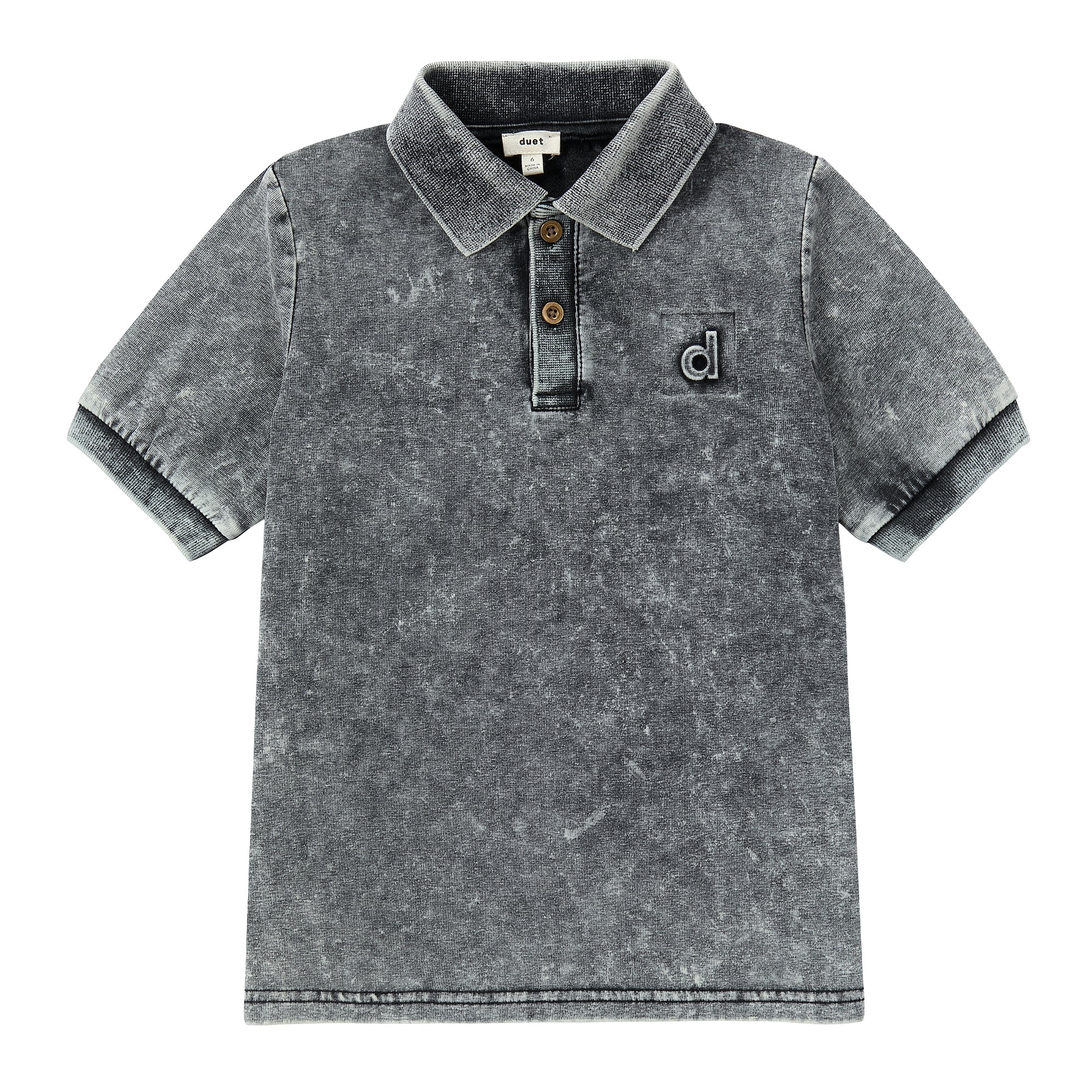 Duet Grey Wash Short Sleeve Polo
