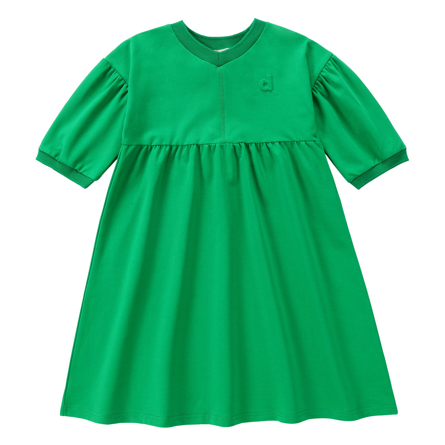 Duet Green Puff Sleeve Dress