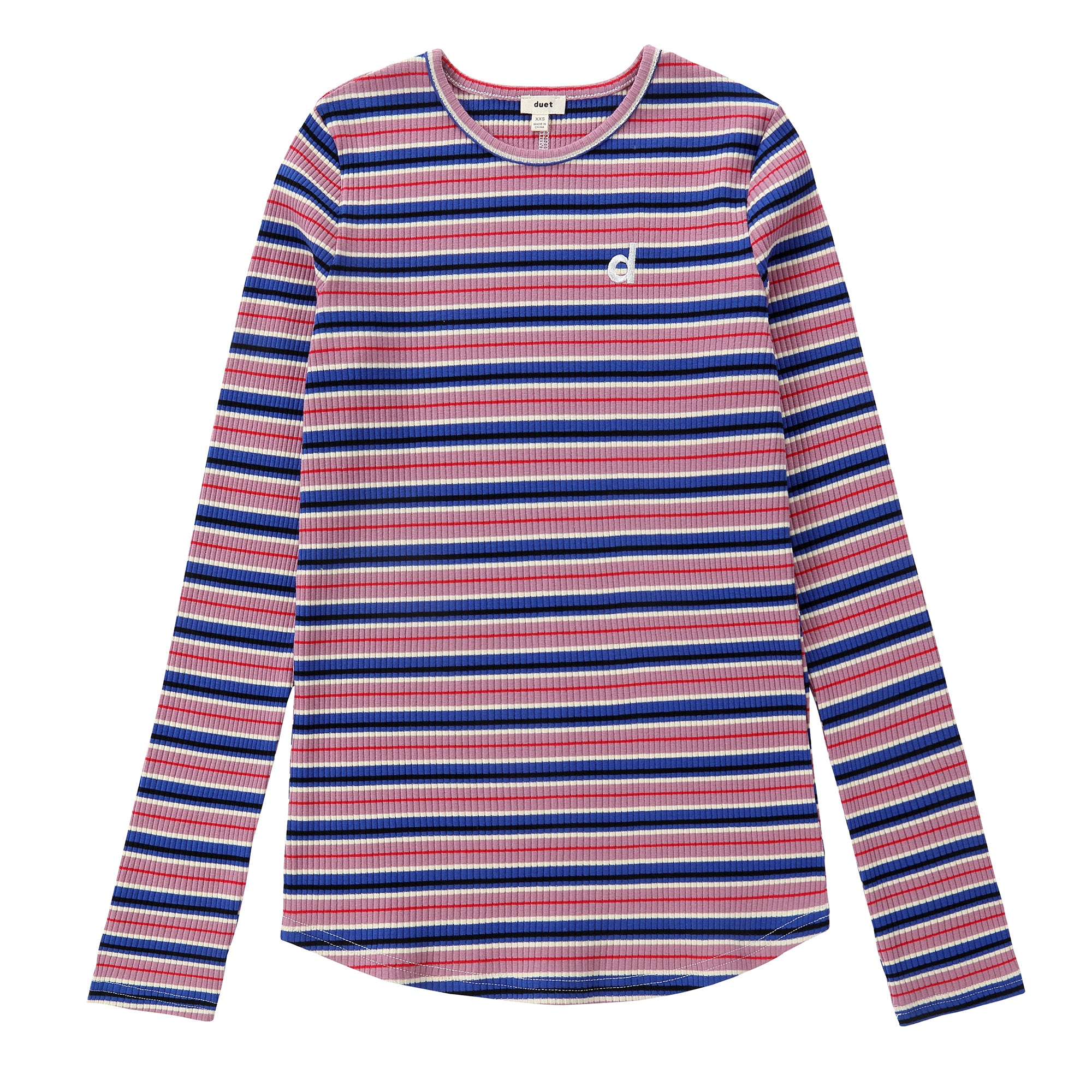Duet Purple Striped Ribbed Tee