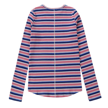 Duet Purple Striped Ribbed Tee