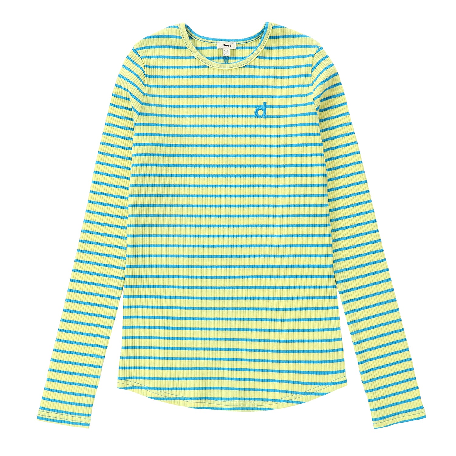 Duet Yellow Striped Ribbed Tee