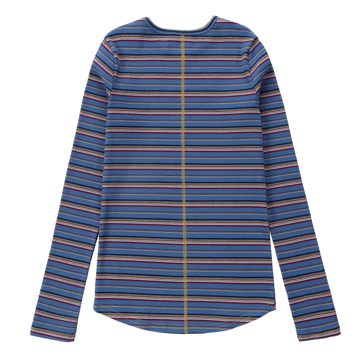 Duet Blue Striped Ribbed Tee