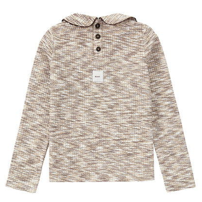 Duet Ivory &amp; Brown Collared Top