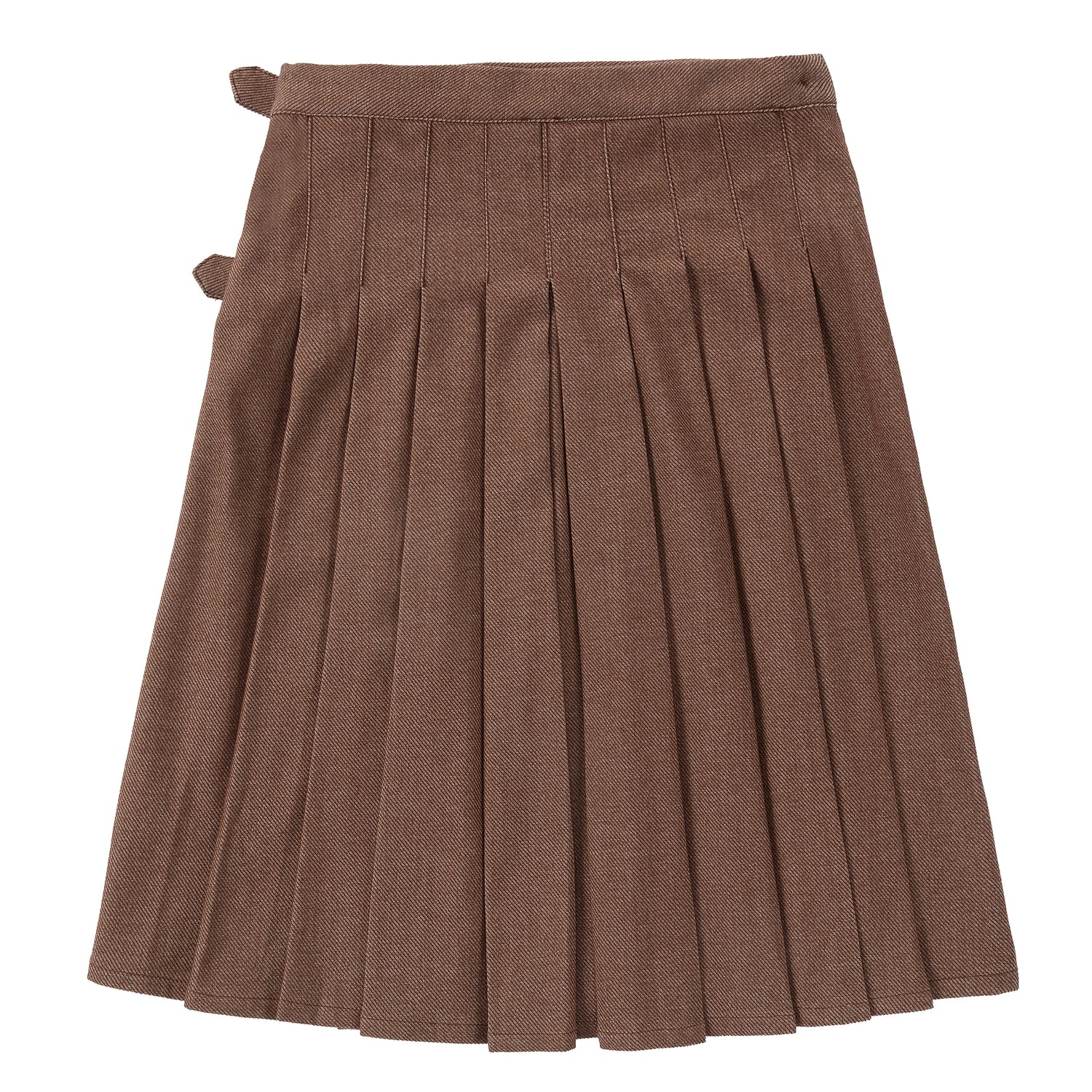 Duet Brown Twill Pleated Skirt