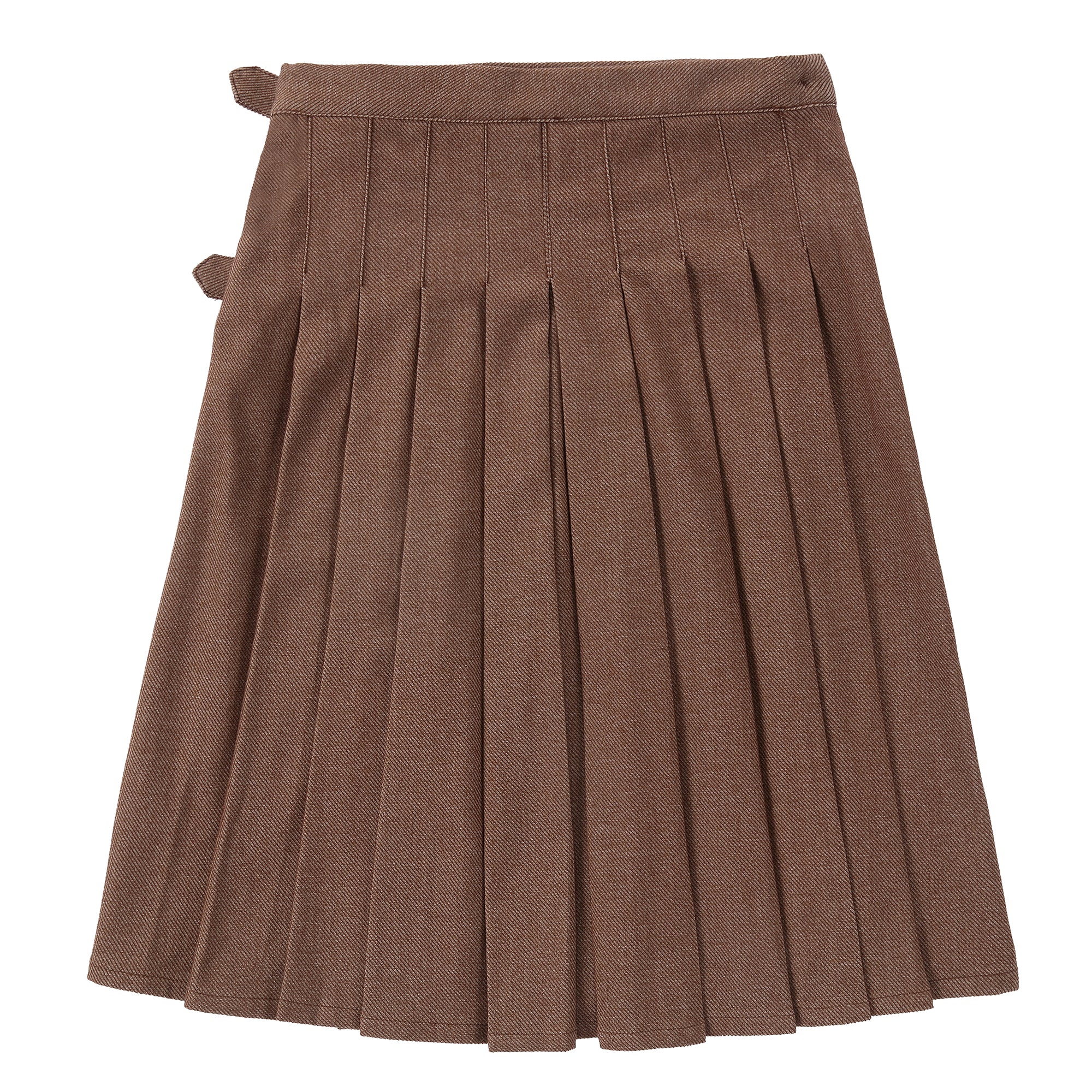 Duet Brown Twill Pleated Skirt