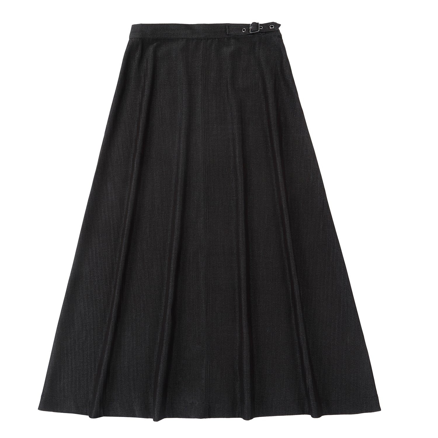 Eleve Black Denim Buckle Skirt
