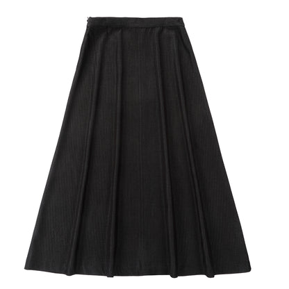 Eleve Black Denim Buckle Skirt