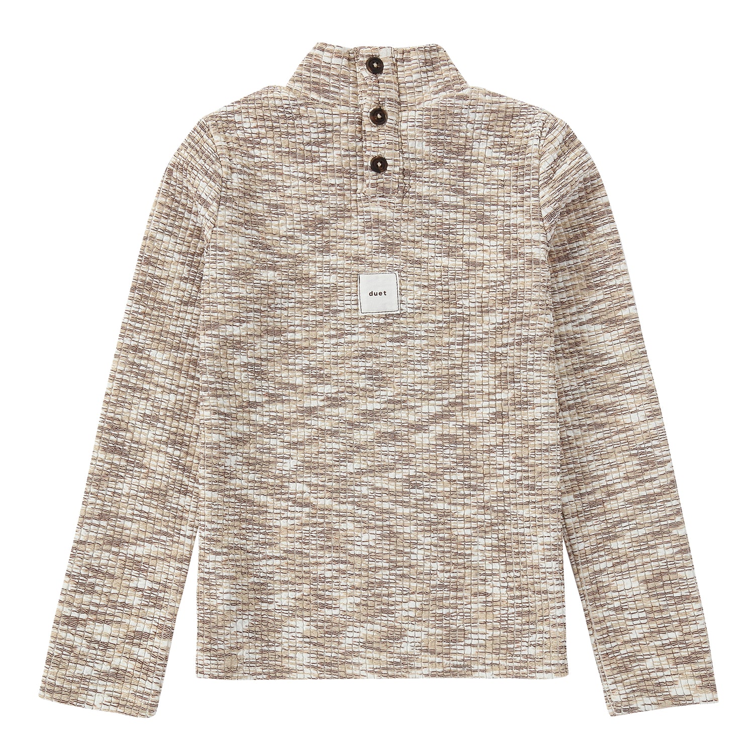 Duet Ivory &amp; Brown Turtleneck
